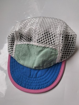 Patagonia Mütze Kappe Panel Cinch Rücken blau Mesh Gorpcore Duck Bill