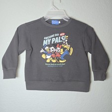 DISNEY TOKYO RESORT Pullover Sweatshirt Gray sz S Youth 120 Mickey Donald Goofy