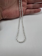 925 Solid Sterling Silver Rope Link Men's Women's 4MM Chain Necklace 22  