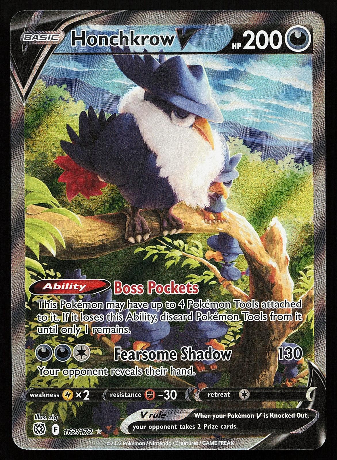 Honchkrow V 162/172 Alternate Full Art Brilliant Stars Pokemon Card