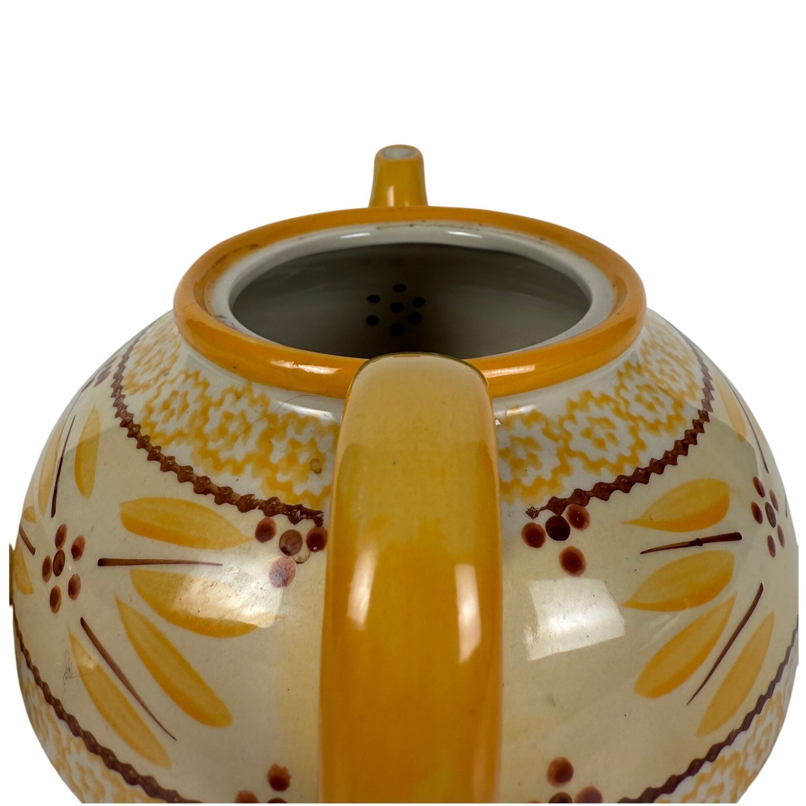 Temptations Ceramic Teapot Decorative Floral Design Kitchen Tea Party Yellow