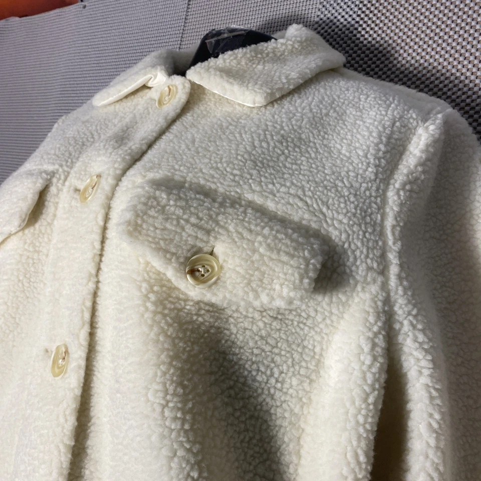 "Chaqueta Talbots Plus Sherpa 2x blanca Pit Flat 26"" longitud 31""" Foto 2 de 4