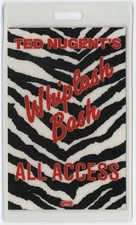 Ted Nugent 1987 Whiplash Bash Concert Tour All Acess Laminated Backstage Pass