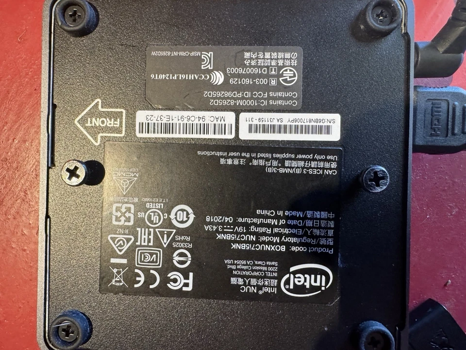 Intel NUC Mini Computer 1TB 8GB I5-8265U 8th Gen - Image 3 of 4