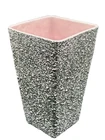 Vintage Shawnee Kenwood Art Pottery Vase Pink/Black Confetti Lava Glaze USA~MCM