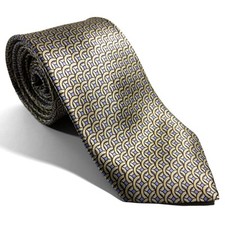 Beige  Lilac Geometric Printed Silk Satin Tie Handmade in Italy 