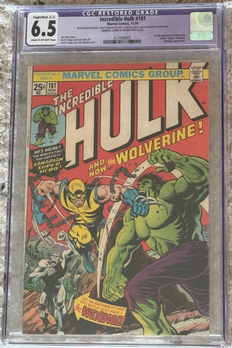 THE INCREDIBLE HULK #181 CGC RESTORED GRADE 6.5