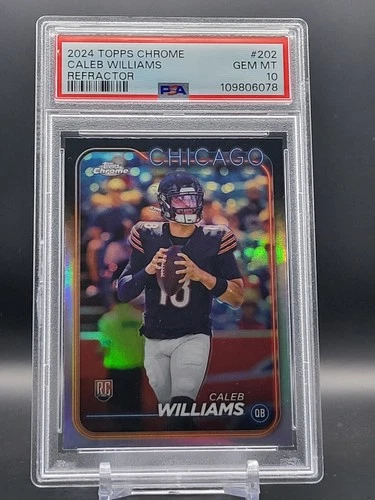 Caleb Williams 2024 Topps Chrome #202 Refractor Rookie PSA 10 GEM MT BEARS 🔥🔥