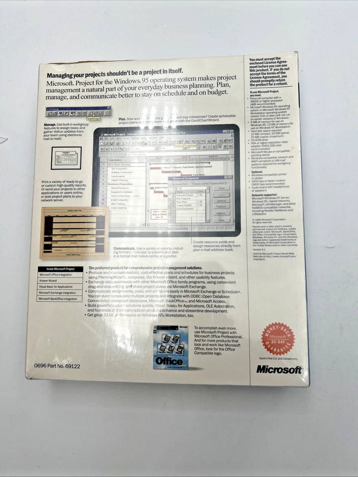 Microsoft Project Software For Windows 95 CD-ROM Sealed Box - Image 2 of 2