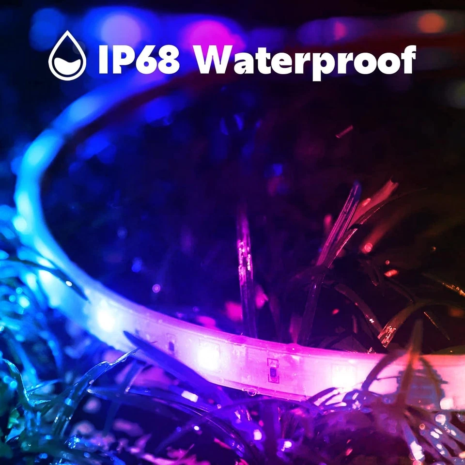 100Ft Outdoor RGB LED Strip Lights IP68 Waterproof Music Sync w/ App Remote - Image 3 of 4