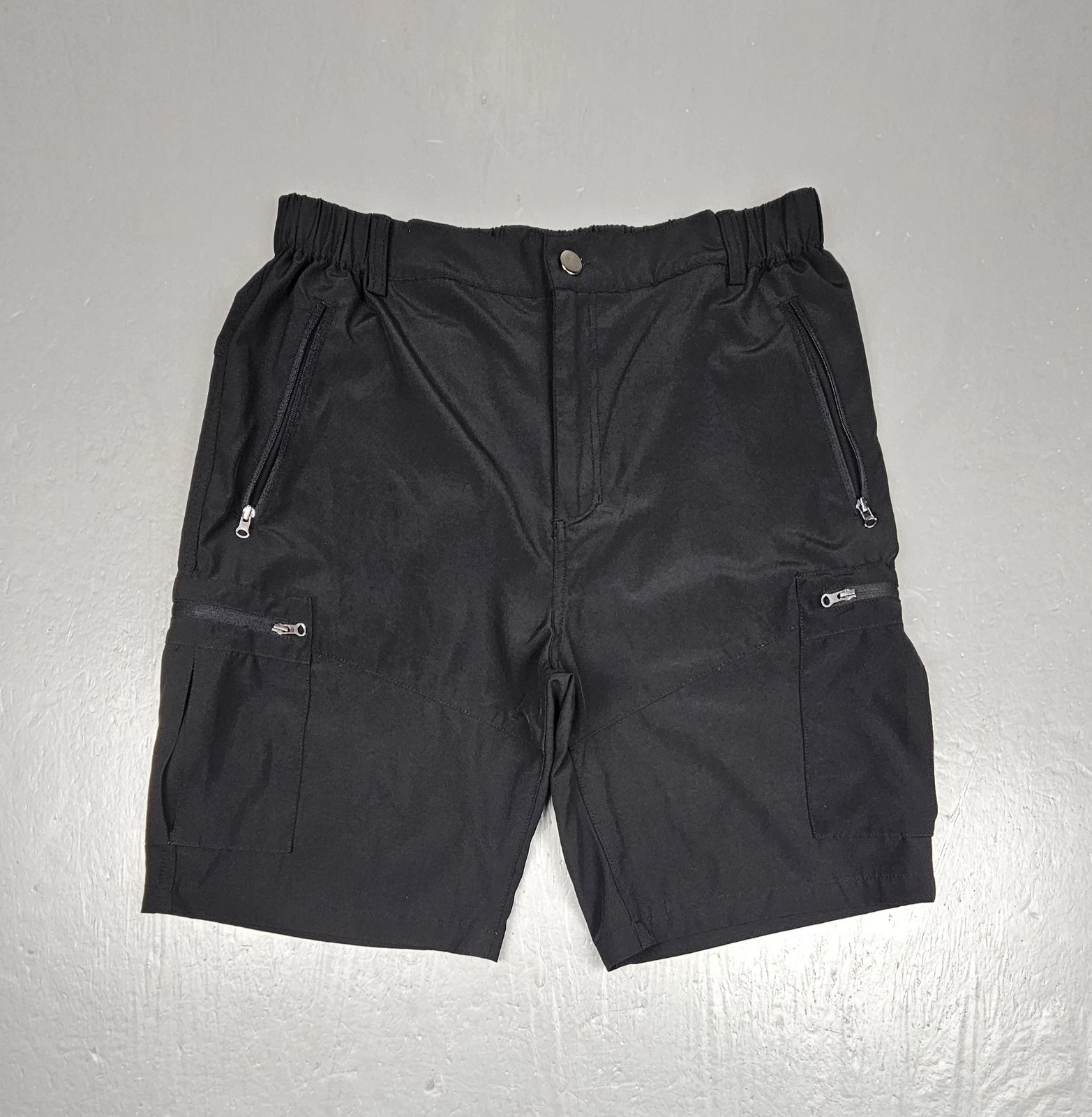 Pudolla Cargo Shorts Mens Medium Black Quick Dry Outdoor Travel Leisure Hiking