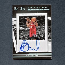 2022-23 Panini Noir Snapshot Signatures Elton Brand Auto Silver 16/99 76ers #AY