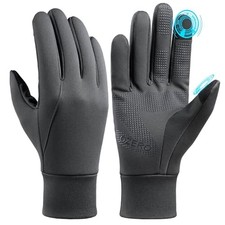 OZERO Mens Winter Gloves, Thin and Warm Touchscreen Running Gloves for Men Grey