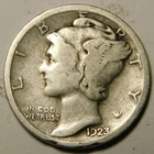 1923 P Mercury Dime 90% Silver G-VG  "Actual Coin Pictured- Not Cleaned"