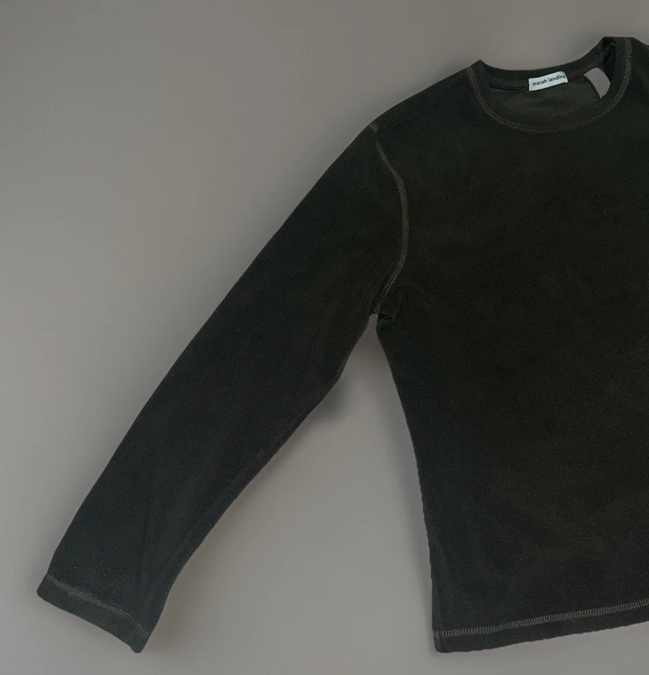 Suéter Vintage Marsh Landing Mujer Pequeño Polar Negro Sudadera Mangas Largas Foto 2 de 4