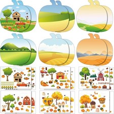 24 Pcs Thanksgiving Autumn Fall Stickers Scene Make a Sticker with Pumpkin