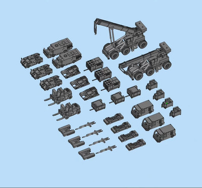 1/700 ''Fujian'' aircraft carrier deck ground vehicle kit (no aircraft carrier)