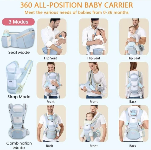 Baby carrier with hip seat Breastfeeding Comfortable Ergonomic Design Adjustable - Picture 3 of 7