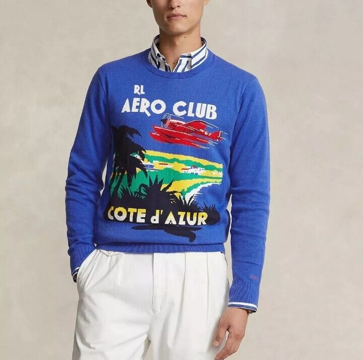 トップス Polo by Ralph Lauren Graphic sweater Polo Ralph Lauren Men's Cotton Graphic Sweater Blue Multi