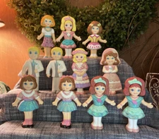 Lot Of 11 PlaySkool 1991 Vintage FLIP N FANCY Doll Twisting Figures