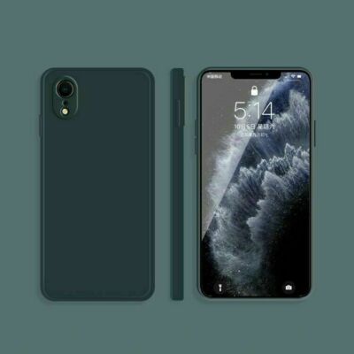   Schutzhülle für iPhone XR / 10R Kamera Schutz Silikon Case Cover Dunkelgrün  