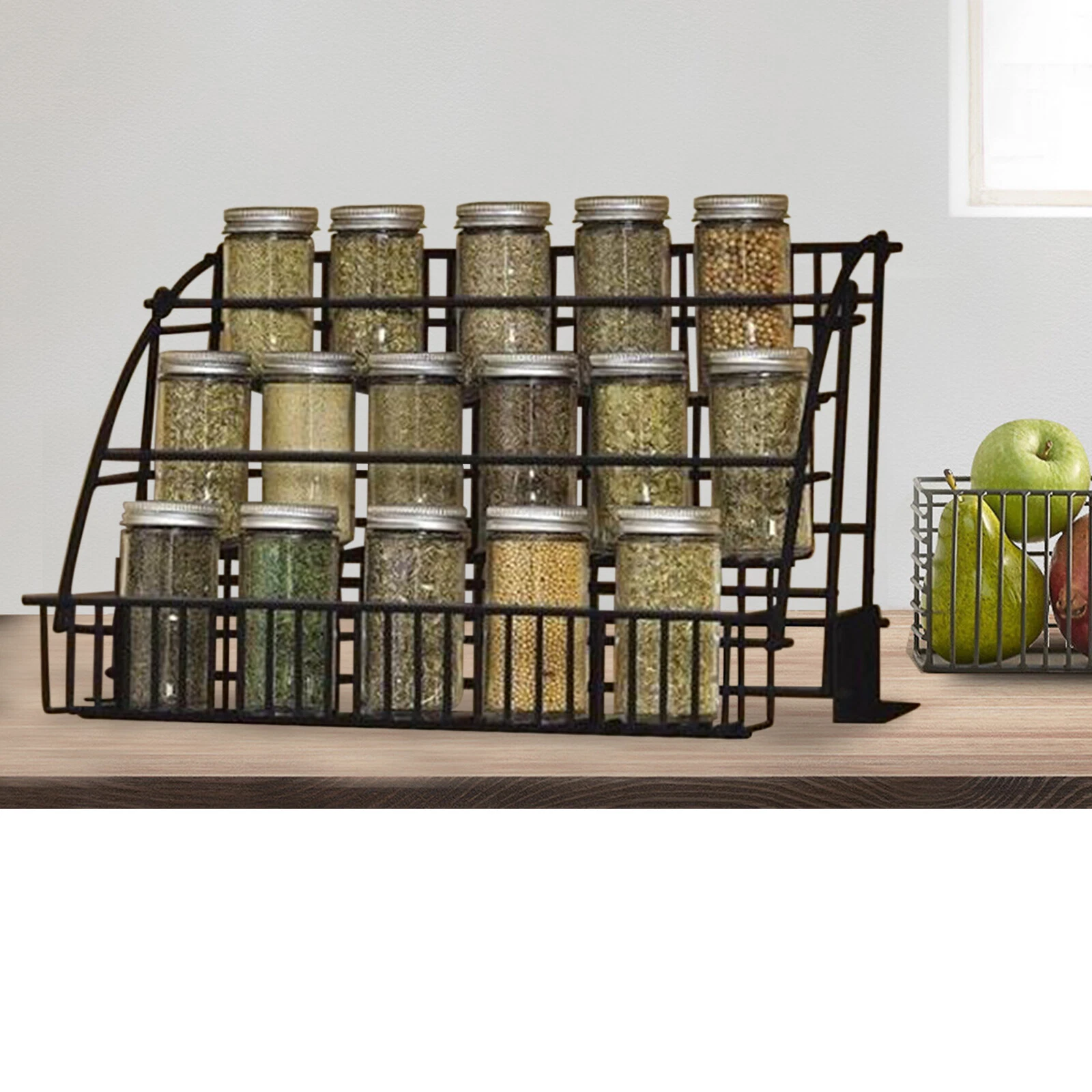 3 Tier Pull Down Spice Rack Organizer Cabinet Pantry ​Countertop for Spices&Jars