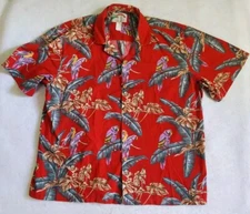 Mens Paradise Found Hawaiian short sleeve shirt XL Tom Selleck red cotton