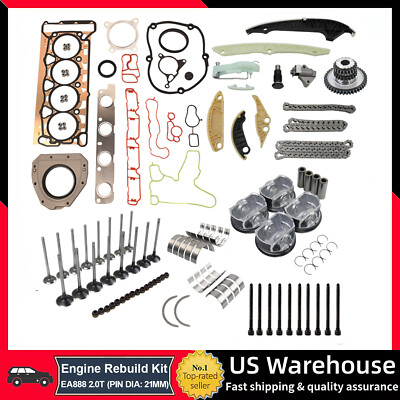 Engine Overhaul Rebuild Gaskets Kit for VW Golf EOS Audi A4 Q5 Φ21mm CAEA CAEB