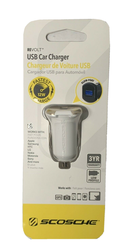 Scosche Revolt Single Port USB Car Charger - 12 Watt w/ Glow Port