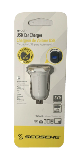 Scosche Revolt Single Port USB Car Charger - 12 Watt w/ Glow Port - Afbeelding 1 van 6