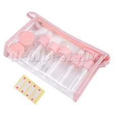 11x Plastic Travel Bottles for Lotion Shampoo Cream w/ Funnel 40 ml Pink