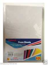 White Color 10 Pcs Craft Foam Sheets For Craft ART 8 x 12  inch 	