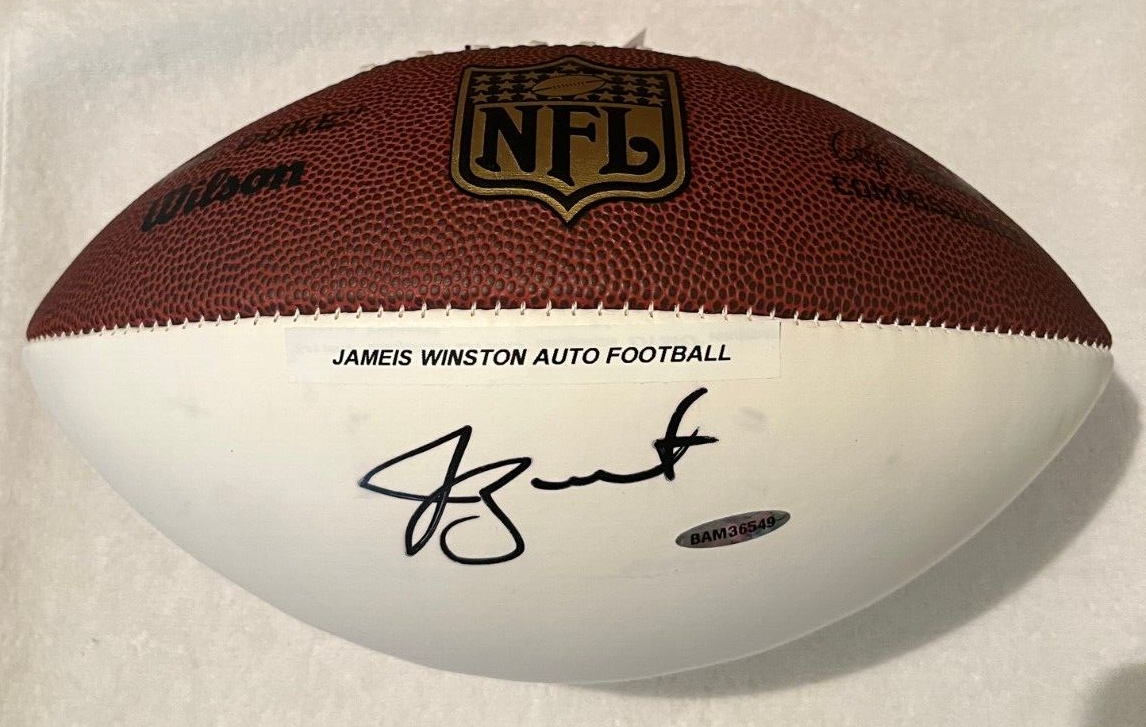 JAMEIS WINSTON Autographed Signed WHITE PANEL AUTO WILSON NFL FOOTBALL UDA COA 