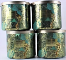 QTY 4 - Bath & Body Works White Barn WAIKIKI BEACH COCONUT 3 Wick 14.5 Oz Candle