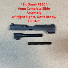 Sig Sauer P320 9mm Complete Slide 4.7" Full Optic Cut Night Sights Factory OEM
