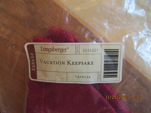 Longaberger Paprika Vacation Keepsake Basket Liner fabric *shipping included!* - Picture 5 of 5