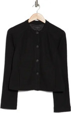  528 rag  bone Size 8 Carol Jacket Black Textured Knit Button Jacket