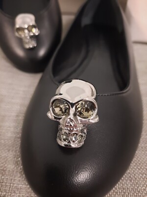 **** ALEXANDER MCQUEEN SKULL LEATHER BALLERINA