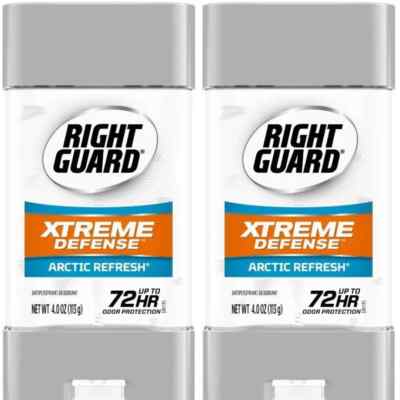 2 RIGHT GUARD Xtreme Defense Arctic Refresh Deodorants 72 HR & FAST FREE SHIP