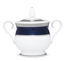 Noritake Odessa Cobalt Platinum Sugar Bowl With Lid/Brand New Boxed MINT