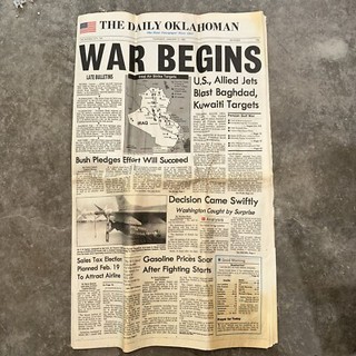 IRAQ INIZIA LA GUERRA Giornale Quotidiano Oklahoman Giovedì 17 Gennaio 1991 Notizie