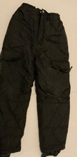 KIDS BLACK WINTER SNOW PANTS 10 12 CLIMATE CONTROL NYLON POLY FILLED CARGO PKTS