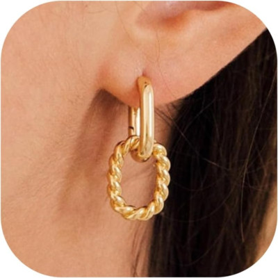 Gold Hoop Earrings for Women Dainty 18K Gold Plateded Huggies Hoop Earrings for 