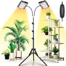LBW Grow Light for Indoor Plants, Dual Heads Full Spectrum 200W LED, Auto On/...