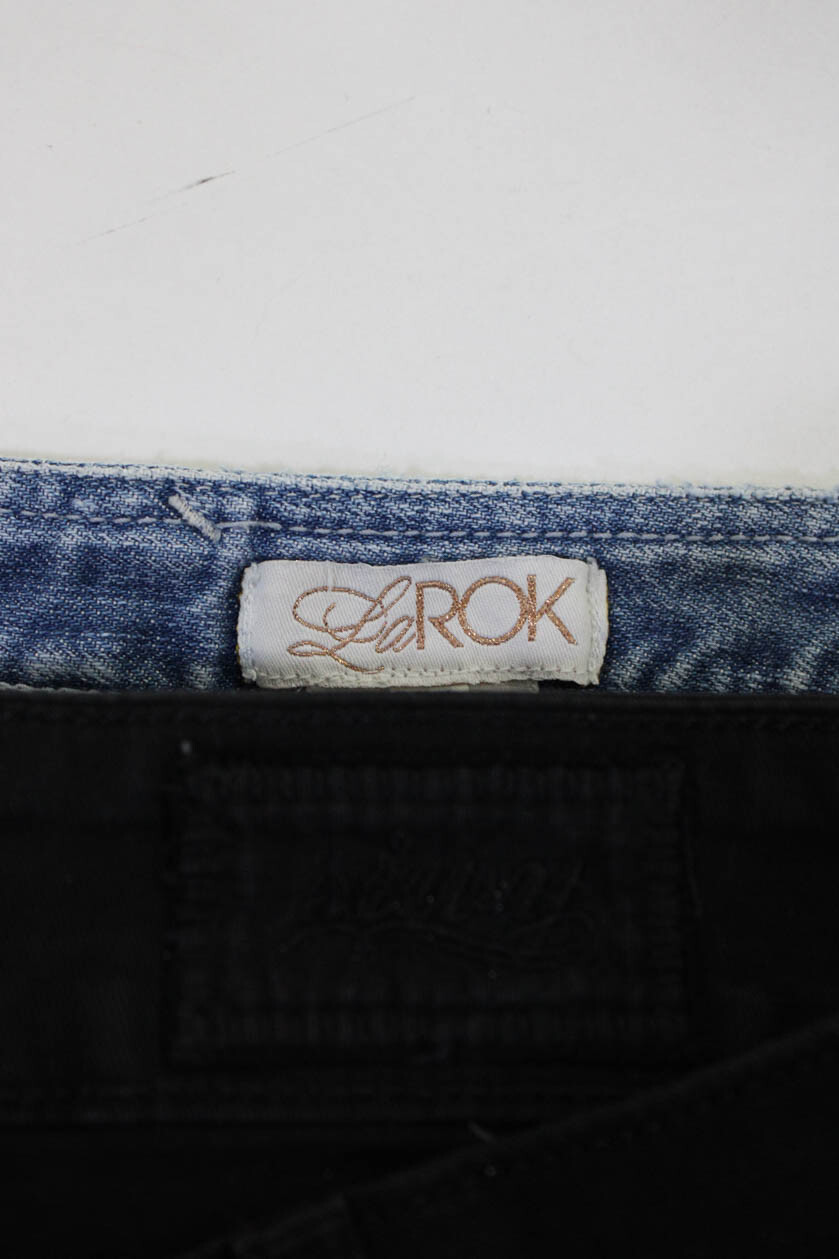 La Rok Women's Denim Cut Off Short Shorts Black Blue Size 25 4 Lot 2 eBay