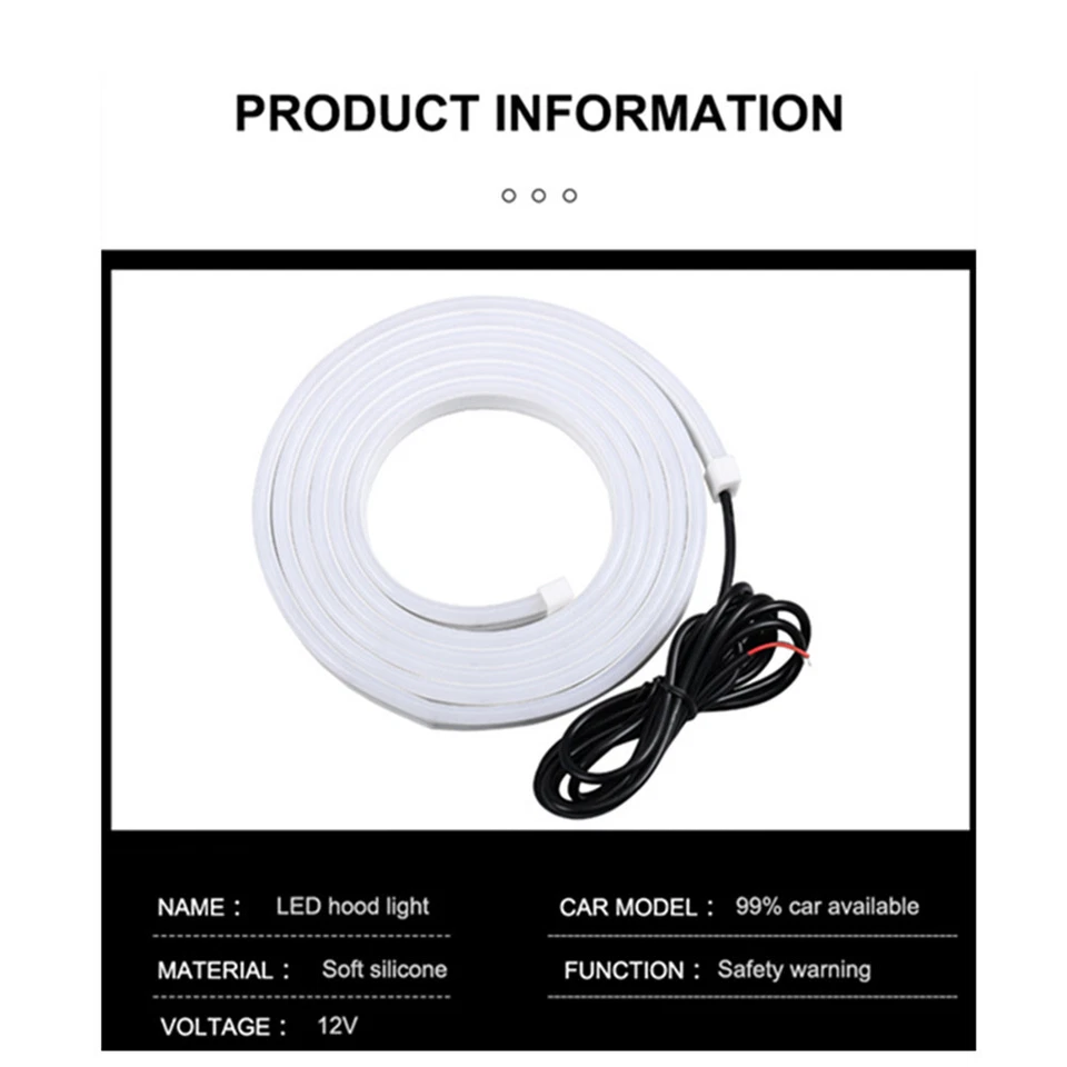 Tira de lámpara decorativa LED para capó de coche de 120 cm luz diurna lámpara de atmósfera Foto 4 de 4