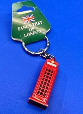 Red Uk Telephone Booth Fancy That Of London Keychain - Key Ring Chain