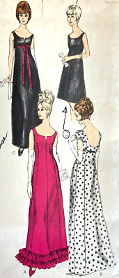 Vintage Vogue #6369 Size 14; B: 34; H: 36 Evening Dress Complete