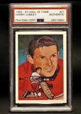Red Wings Goalie Harry Lumley Signed Hockey HOF Carophilium Card PSA Slabbed!