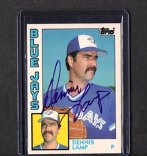 1984 TOPPS TRADED CARD SIGNED IP AUTO DENNIS LAMP TORONTO BLUE JAYS GREAT